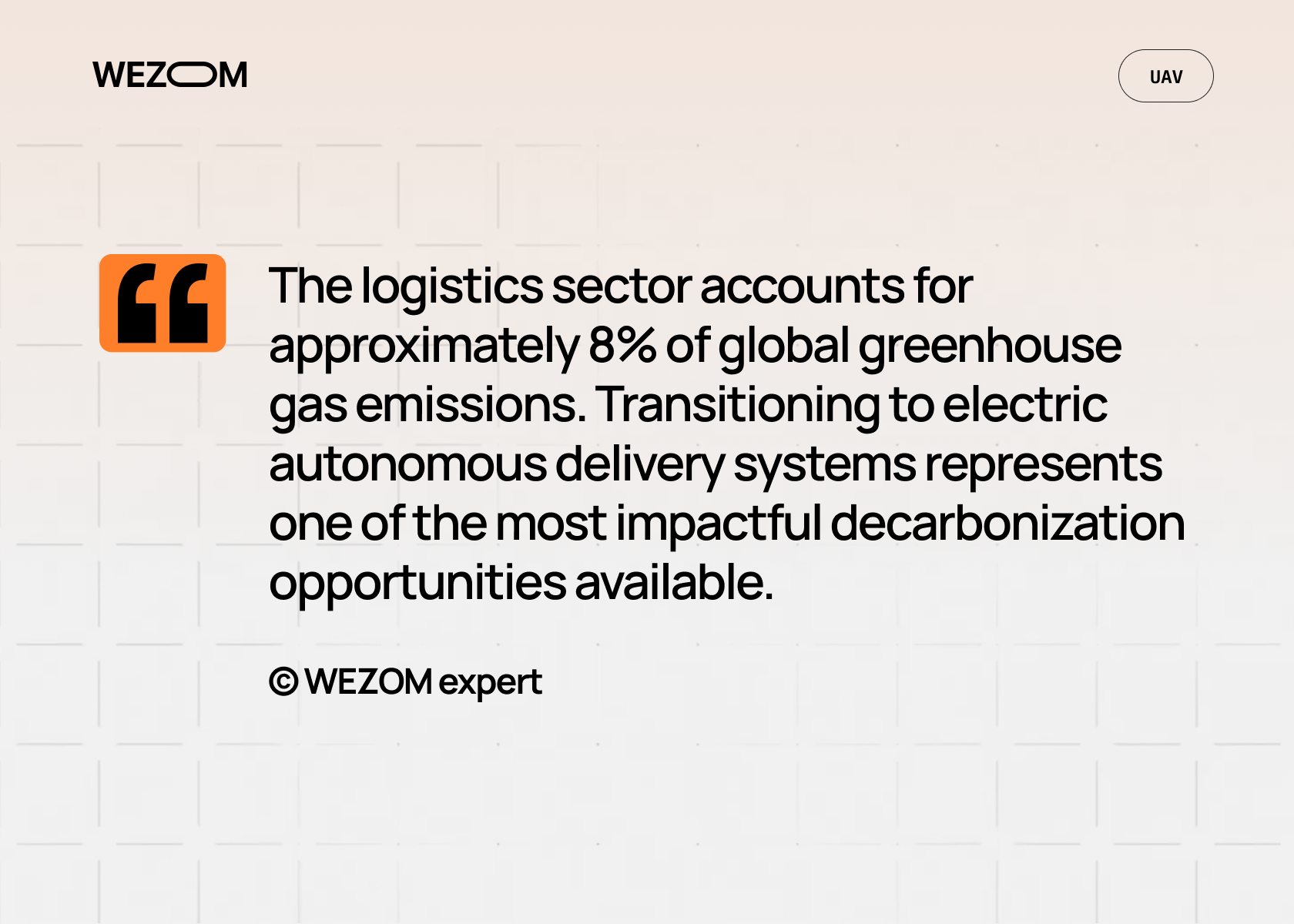 Sustainable drone logistics quote on decarbonization through electric autonomous delivery systems in smart logistics technology